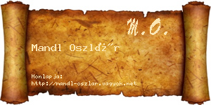 Mandl Oszlár névjegykártya